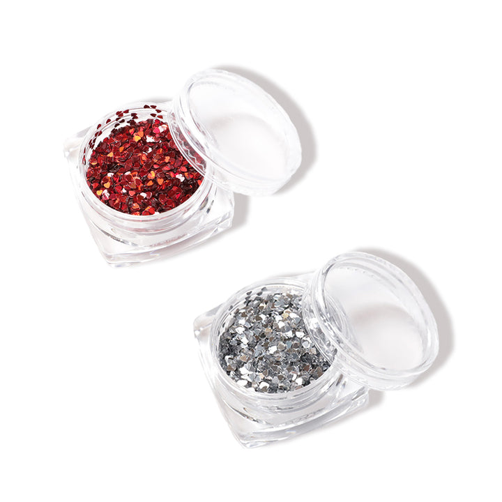 ミニハートホログラム 1mm (silver / red)